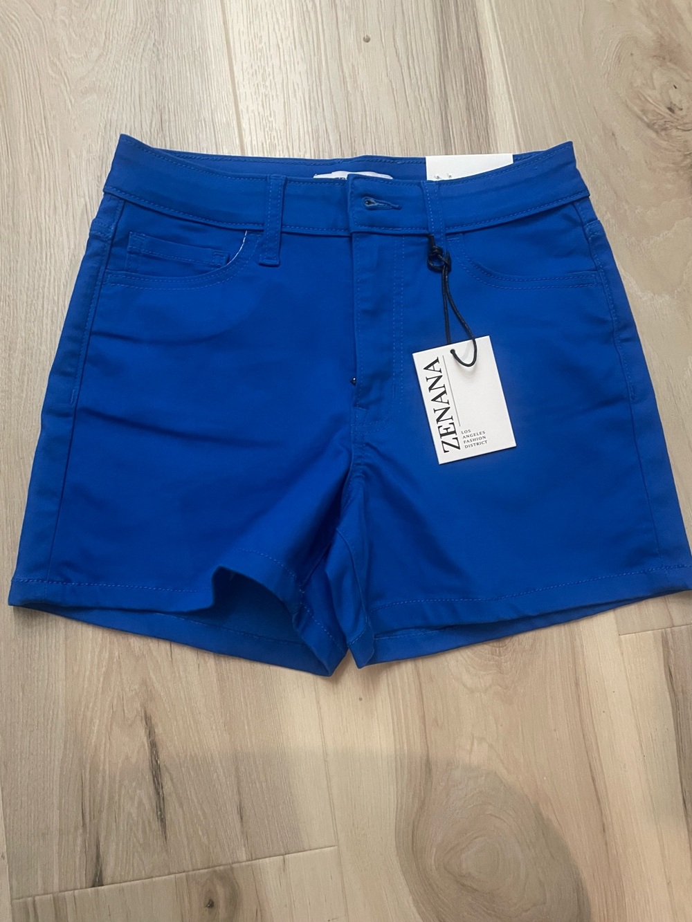 Zenana Outfitters Cobalt High Waist Stretch Shorts